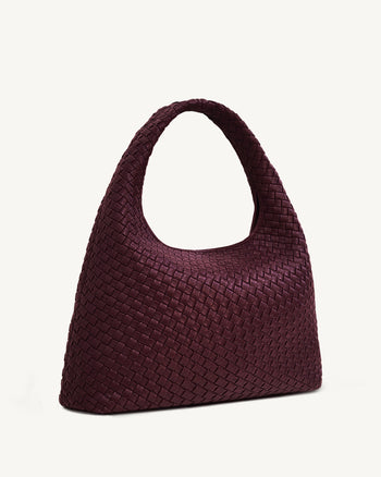 Iaura Borsa a Spalla Intrecciata - Borgogna Scuro