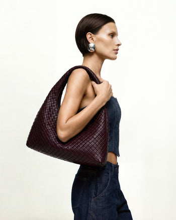 Laura Borsa a Spalla Intrecciata - Borgogna Scuro