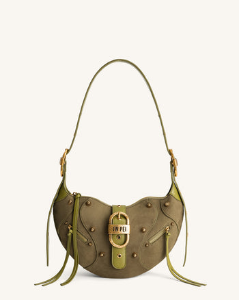 Borsa a tracolla in camoscio JW PEI Tessa - Oliva scuro (donne)