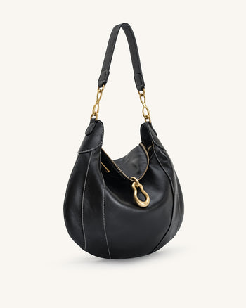 Nell Borsa con Manico Superiore con Frange Metalliche - Marrone Scuro