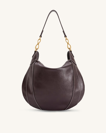 Nell Borsa con Manico Superiore con Frange Metalliche - Marrone Moka