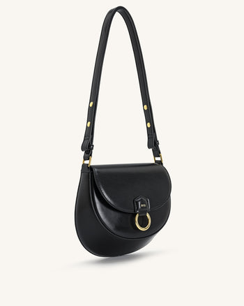 Diana Borsa a Sella con Patta ad Anello - Nero