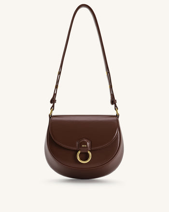 Diana Borsa a Sella con Patta ad Anello - Marrone