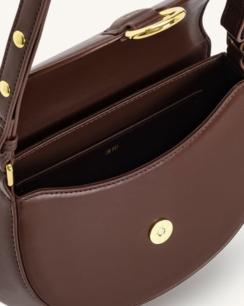 Diana Borsa a Sella con Patta ad Anello - Marrone