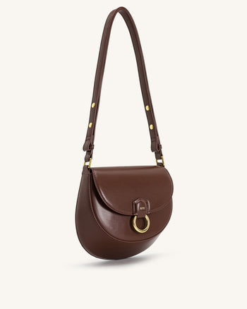 Diana Borsa a Sella con Patta ad Anello - Marrone