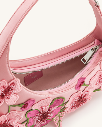 Borsa a Spalla Ricamata Harlee - Rosa