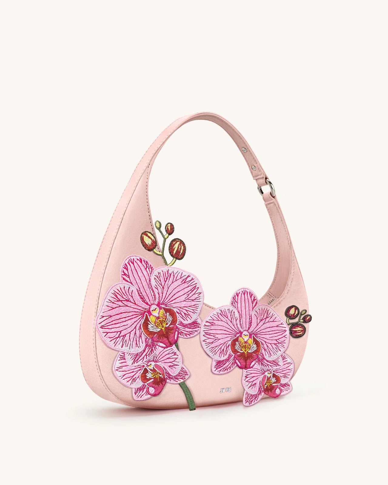 Harlee Borsa a Spalla Ricamata con Orchidee - Rosa