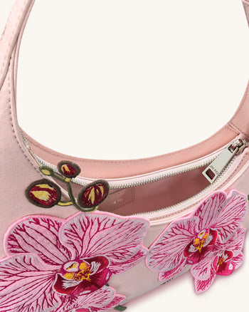 Harlee Borsa a Spalla Ricamata con Orchidee - Rosa