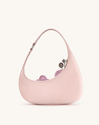 Harlee Borsa a Spalla Ricamata con Orchidee - Rosa