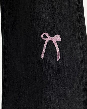 Jeans con spacchi e sfrangiature The Rebel Pink Ribbon - Nero