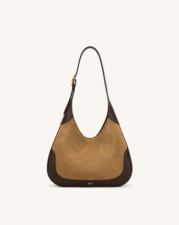 Willow Borsa hobo con finiture in finto camoscio - Marrone