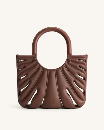 Borsa da spiaggia Faye Leaf - Marrone