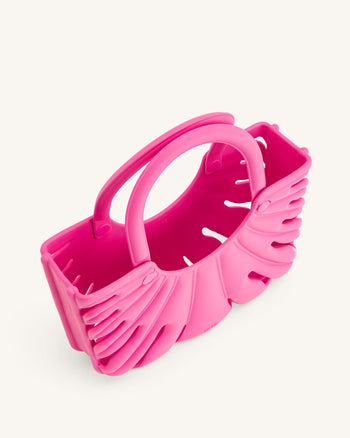 Borsa da spiaggia Faye Leaf - Rosa brillante