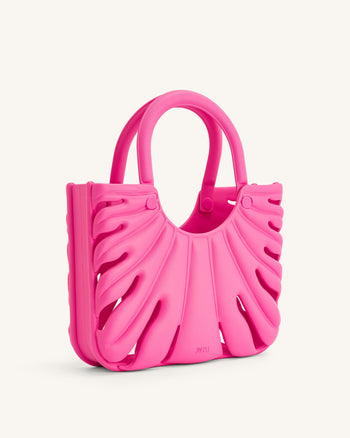 Borsa da spiaggia Faye Leaf - Rosa brillante