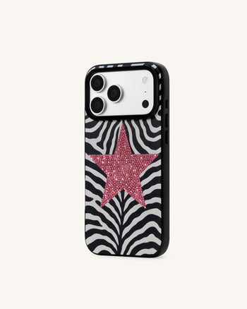 Cover per telefono con stella zebrata - Nero