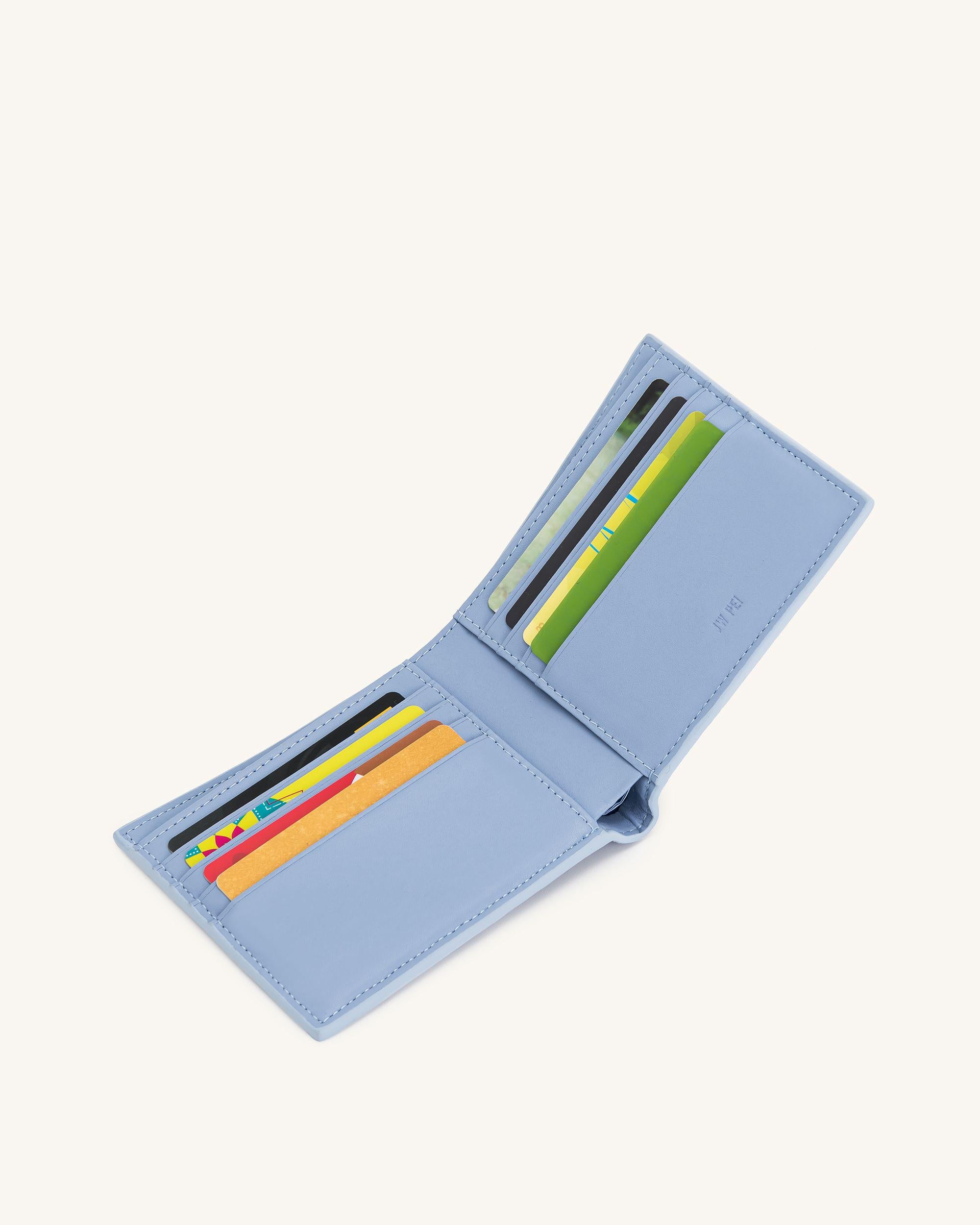 Il portafoglio in denim stampato Afra - Blu