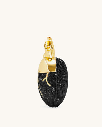 Maren Borsa a Forma di Cuore in Cristallo Artificiale - Nero Oro