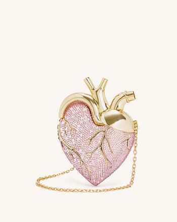 Maren Borsa a forma di cuore in cristallo artificiale - Rosa