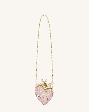 Maren Borsa a forma di cuore in cristallo artificiale - Rosa