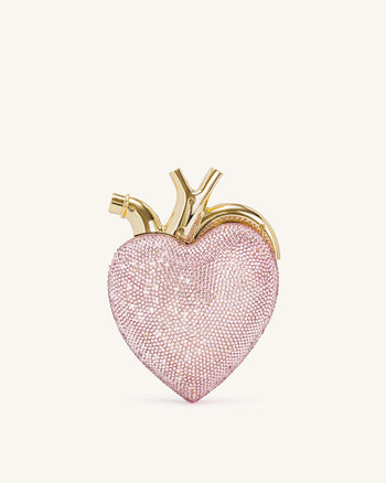 Maren Borsa a forma di cuore in cristallo artificiale - Rosa