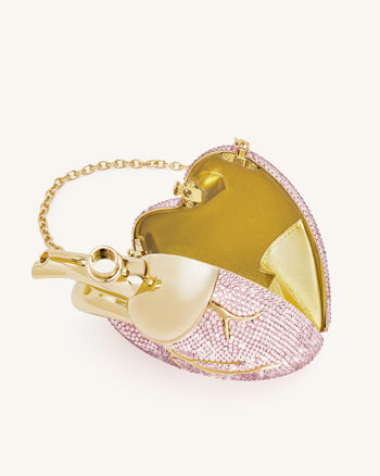 Maren Borsa a forma di cuore in cristallo artificiale - Rosa