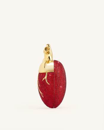 Maren Borsa a Forma di Cuore in Cristallo Artificiale - Rosso
