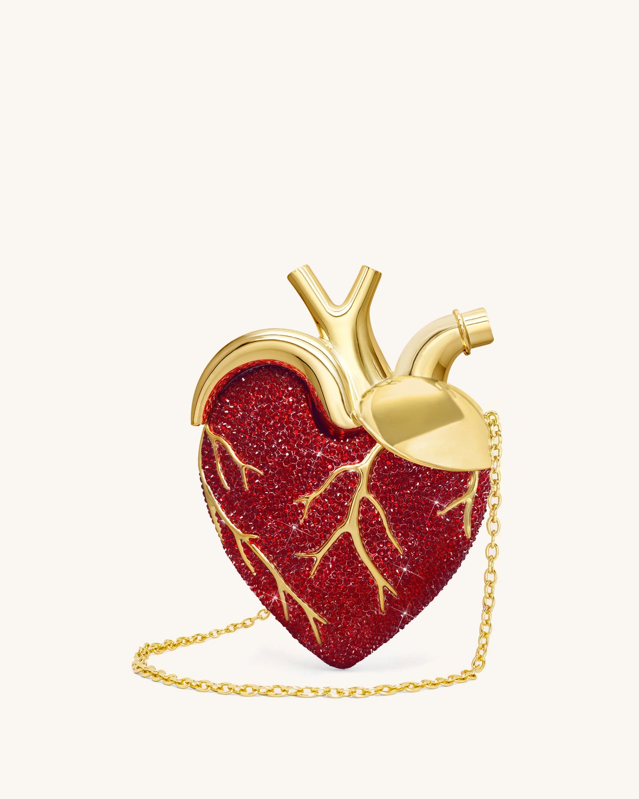 Maren Borsa a Forma di Cuore in Cristallo Artificiale - Rosso