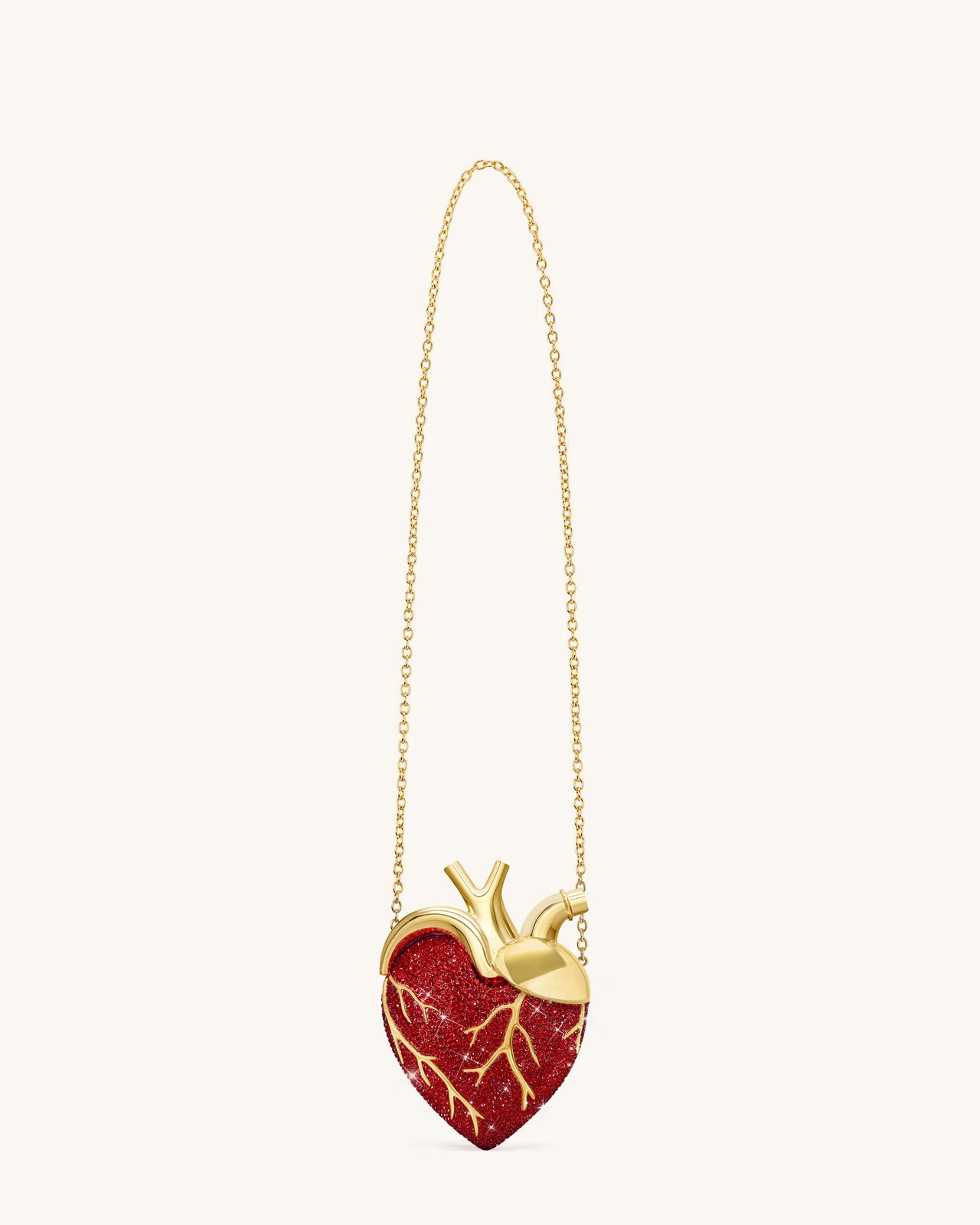 Maren Borsa a Forma di Cuore in Cristallo Artificiale - Rosso