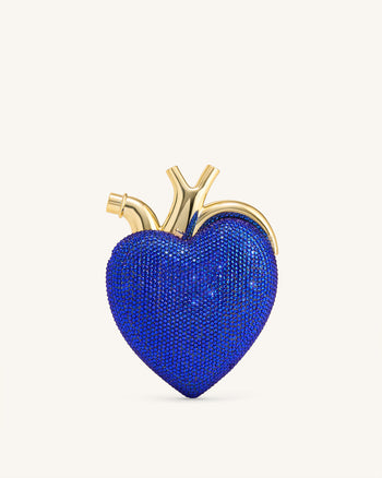 Maren Borsa a Forma di Cuore in Cristallo Artificiale - Blu cobalto