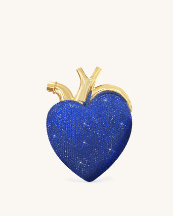 Maren Borsa a Forma di Cuore in Cristallo Artificiale - Blu cobalto