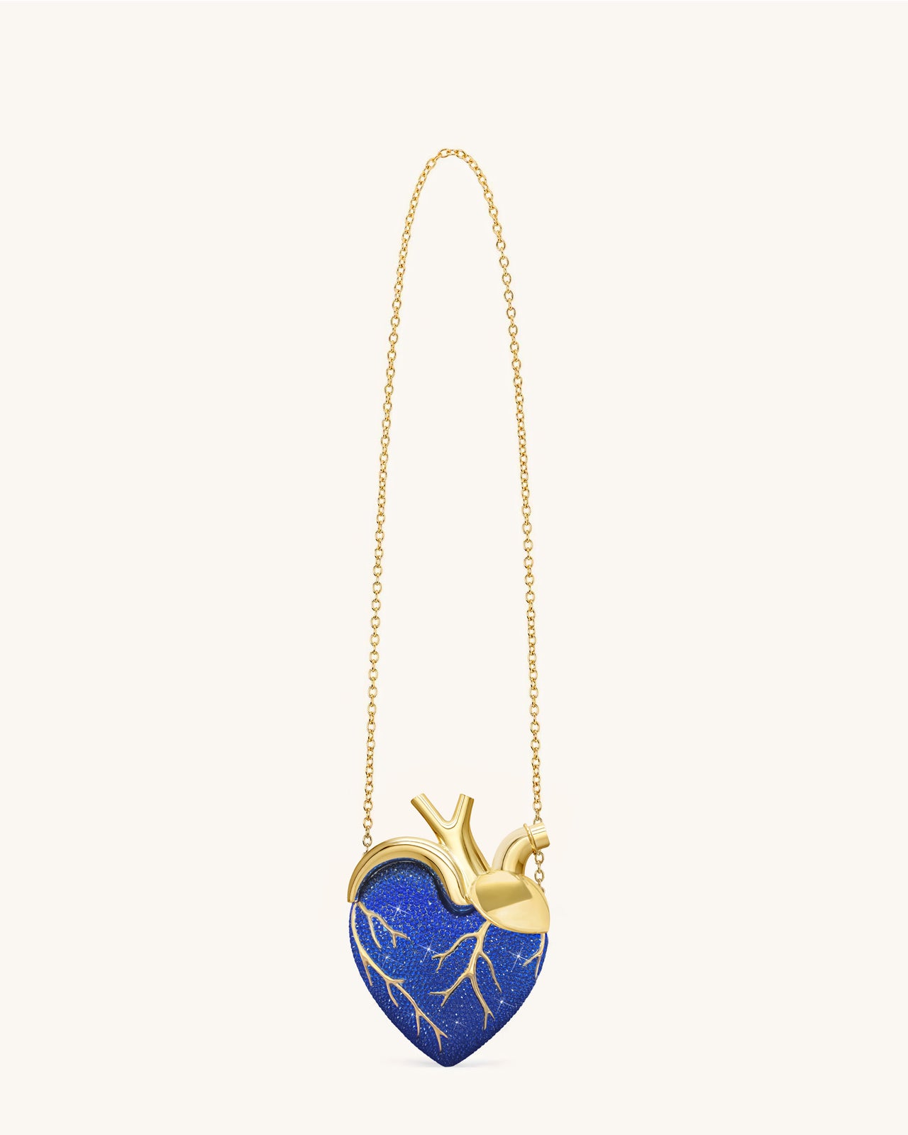 Maren Borsa a Forma di Cuore in Cristallo Artificiale - Blu cobalto