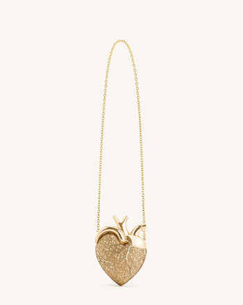 Maren Borsa a Forma di Cuore in Cristallo Artificiale - Oro