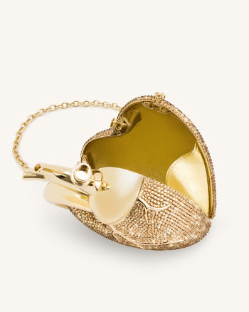 Maren Borsa a Forma di Cuore in Cristallo Artificiale - Oro