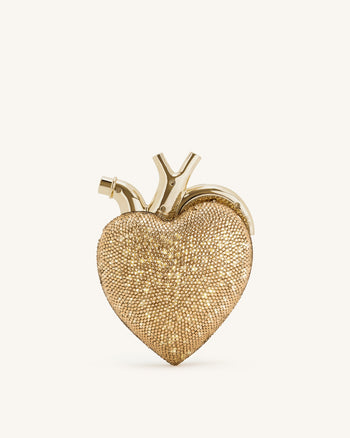 Maren Borsa a Forma di Cuore in Cristallo Artificiale - Oro