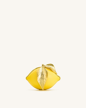 Tori Pochette in pelle vegana con struttura in metallo - Giallo limone