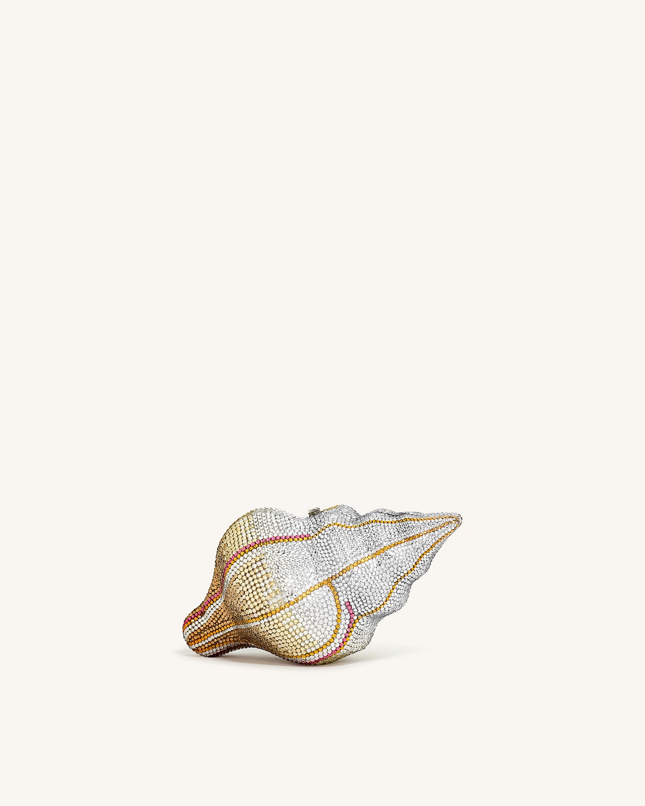 Pochette a Forma di Conchiglia con Cristalli Sintetici - Oro
