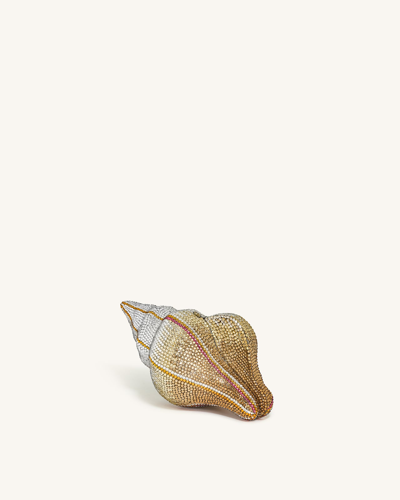 Pochette a Forma di Conchiglia con Cristalli Sintetici - Oro