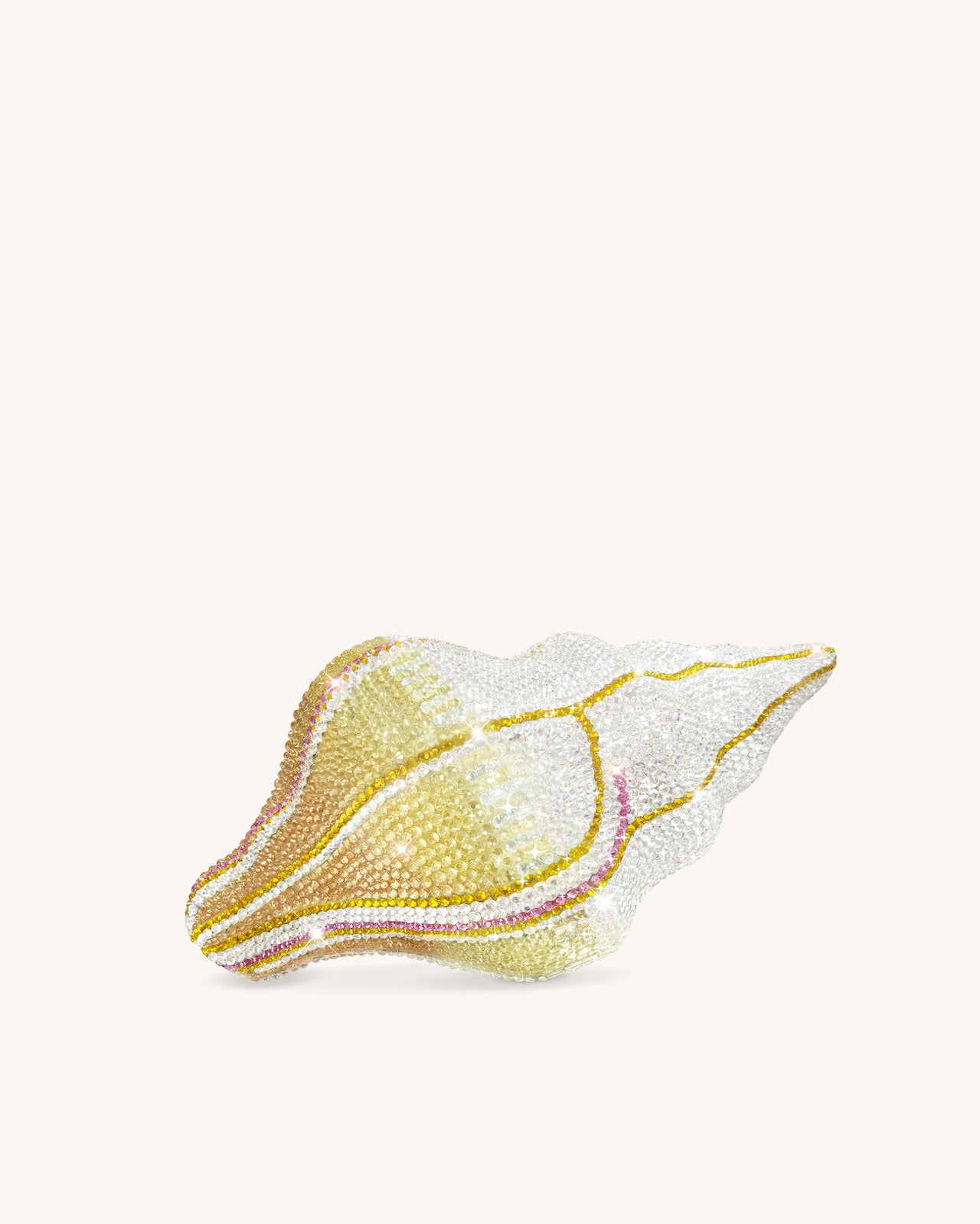 Pochette a Forma di Conchiglia con Cristalli Sintetici - Oro