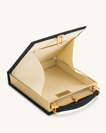Taya-Fireworks Clutch a Forma di Libro con Motivo - Nero