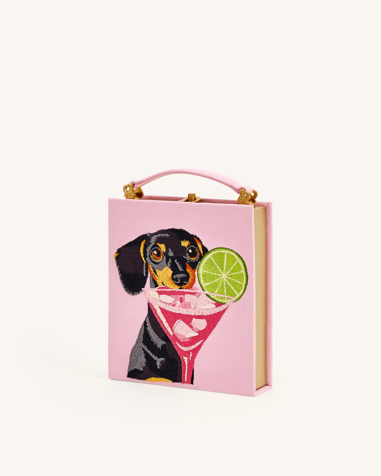 Taya-Puppy Pochette a forma di libro con motivo - Rosa