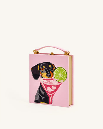 Taya-Puppy Pochette a forma di libro con motivo - Rosa