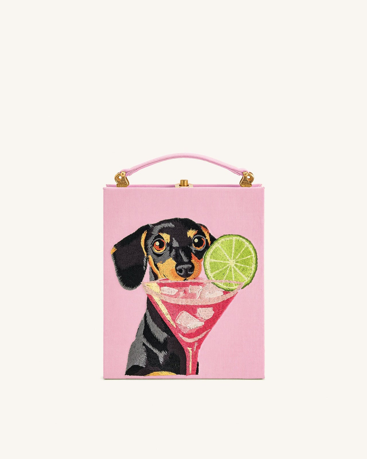 Taya-Puppy Pochette a forma di libro con motivo - Rosa