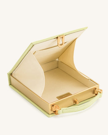 Taya-Puppy Clutch a Forma di Libro con Motivo - Verde Chiaro