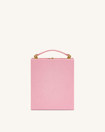 Taya Pochette a Forma di Libro con Motivo Gatto Tabby - Rosa