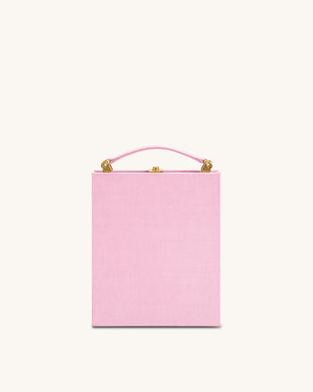 Taya Pochette a Forma di Libro con Motivo Gatto Tabby - Rosa