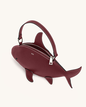 Nerys Borsa a Mano a Forma di Squalo - Borgogna