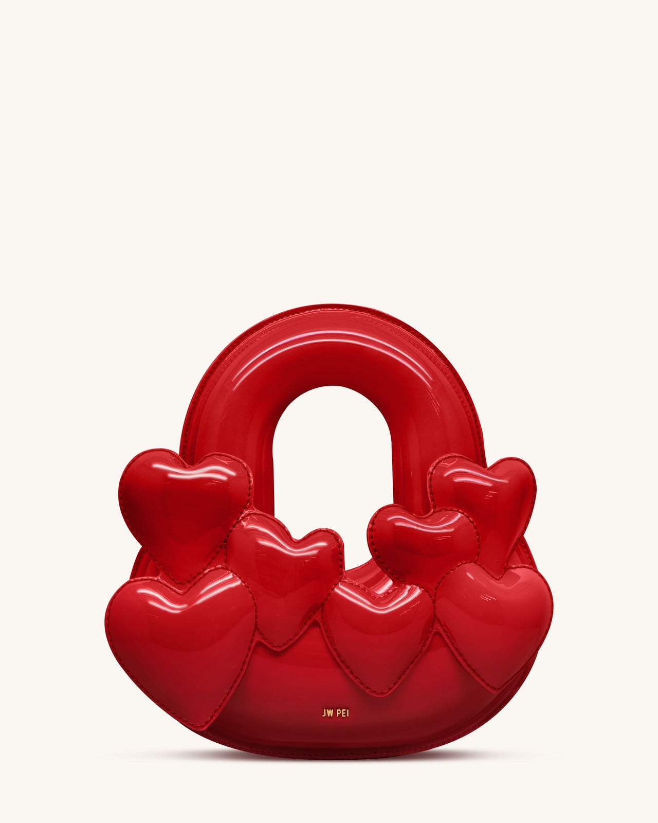 Alia Heart Top Handle Bag - Rosso