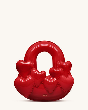 Alia Heart Top Handle Bag - Rosso