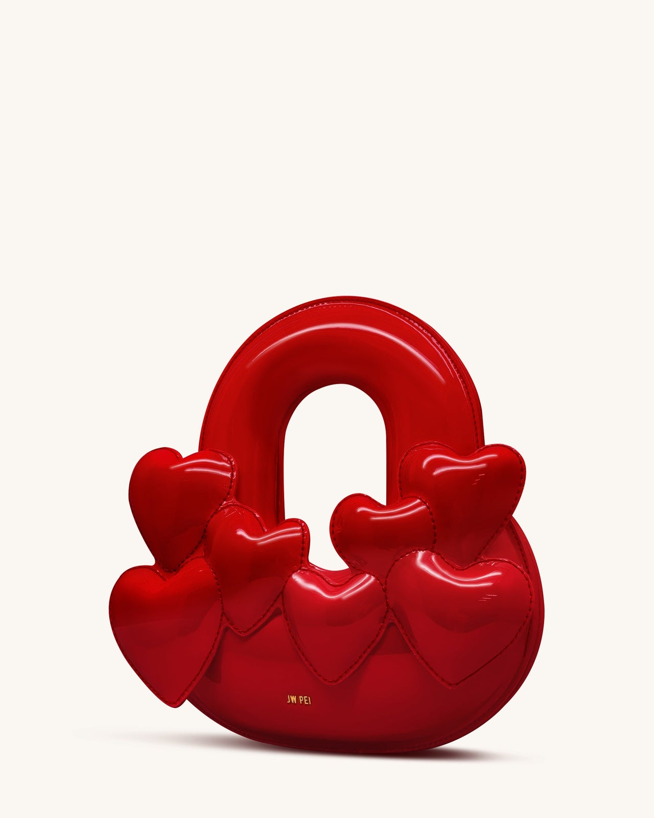 Alia Heart Top Handle Bag - Rosso