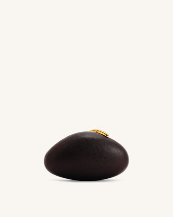 Kaya Clutch Ovale Irregolare - Marrone Scuro